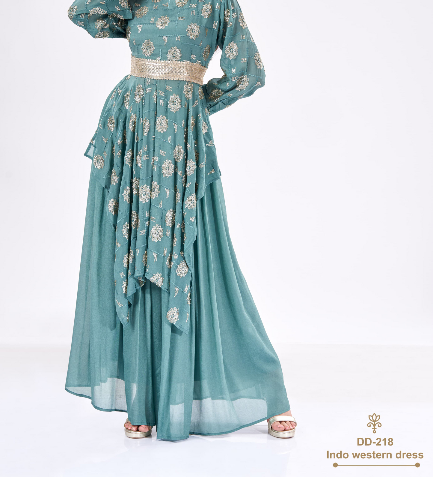 2 Piece Dress of Long Stylish Kurti & Skirt Style Plazo