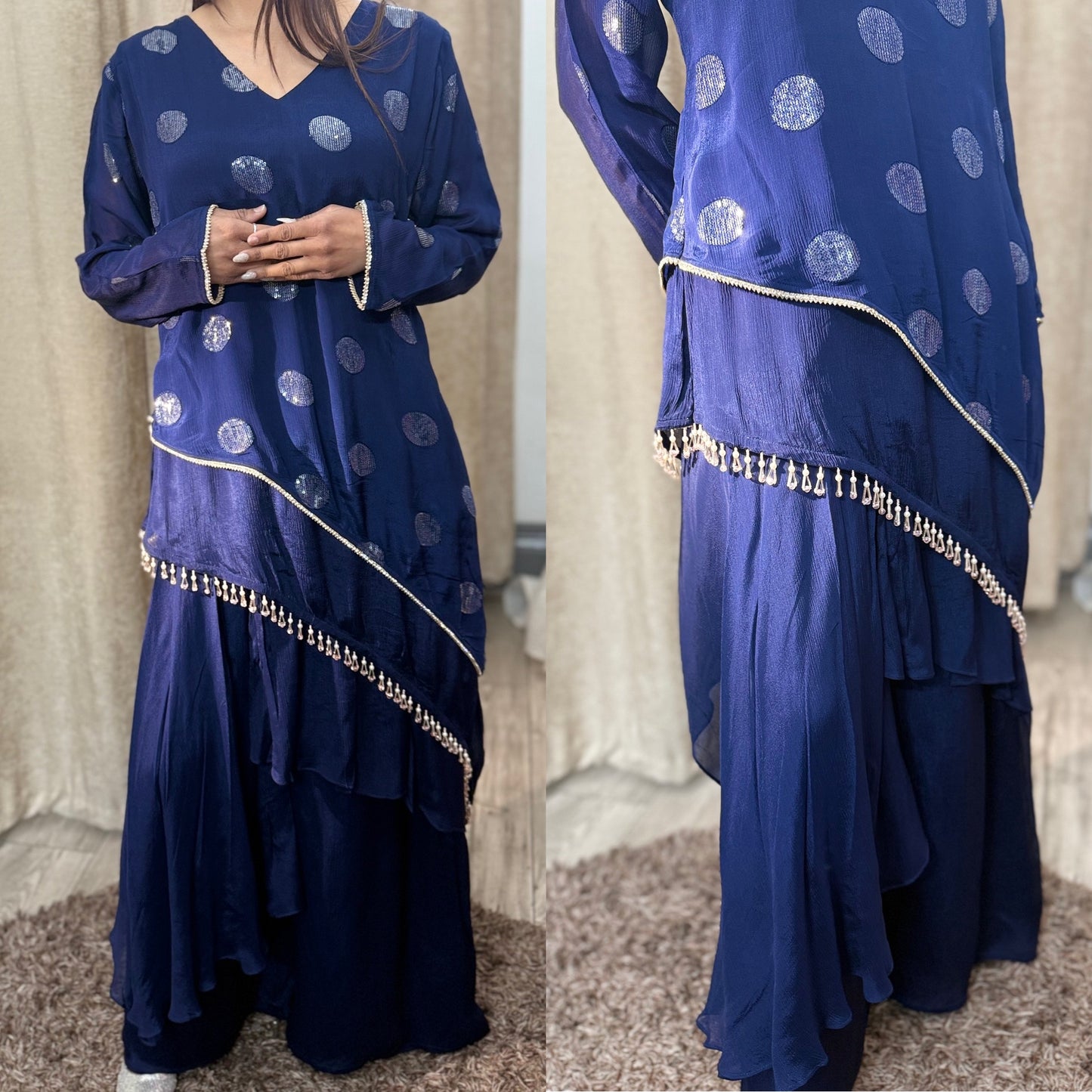 2 Piece dress with skirt Style Plazo