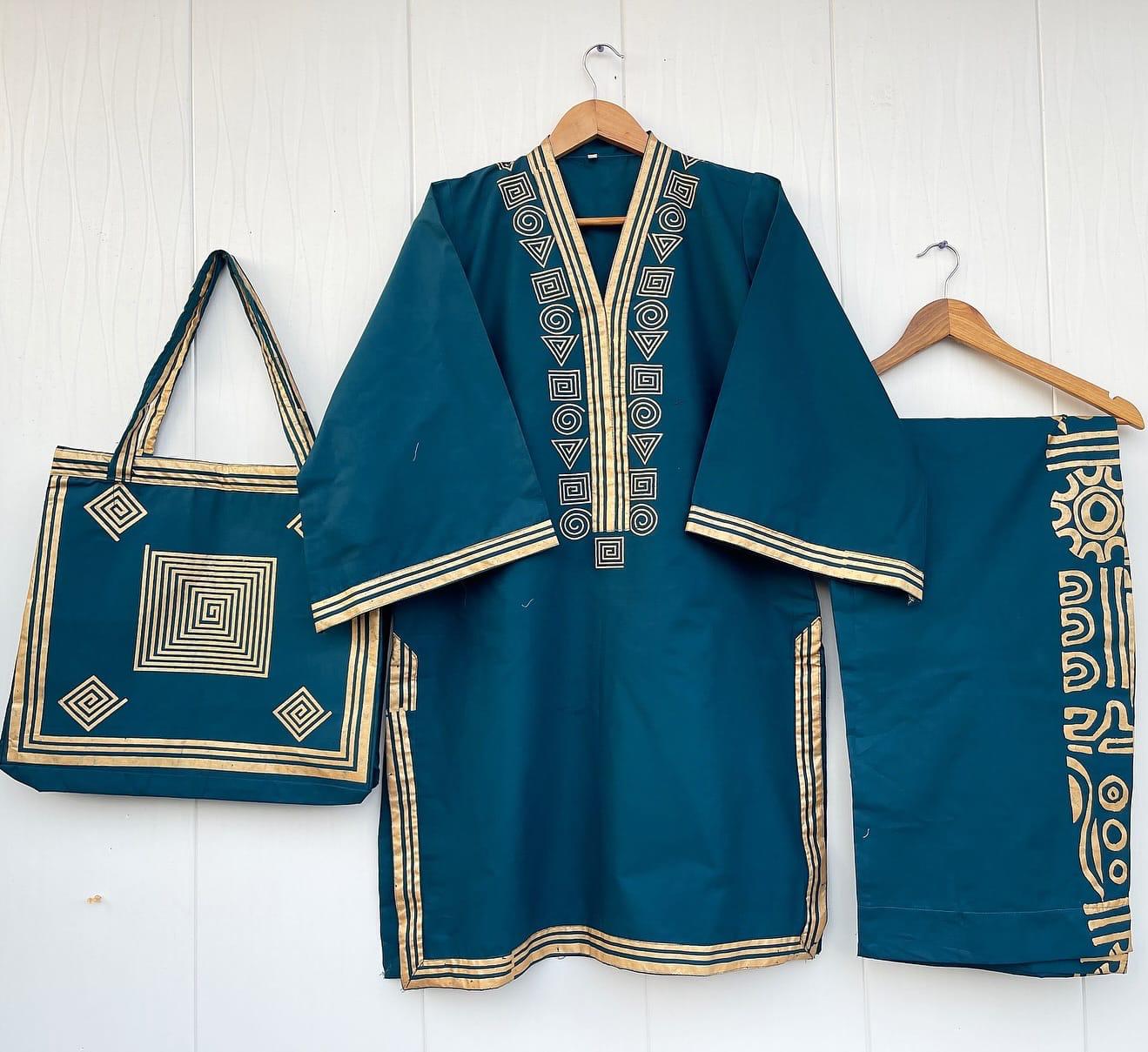 Cotton Co-ore Set with Matching Bag