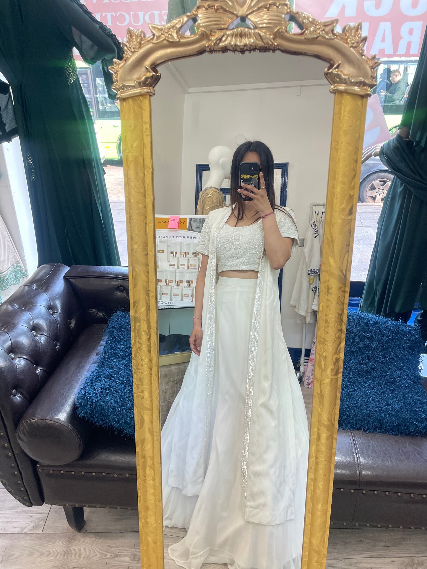 White Embroided LEHNGA with Jacket & Dupata