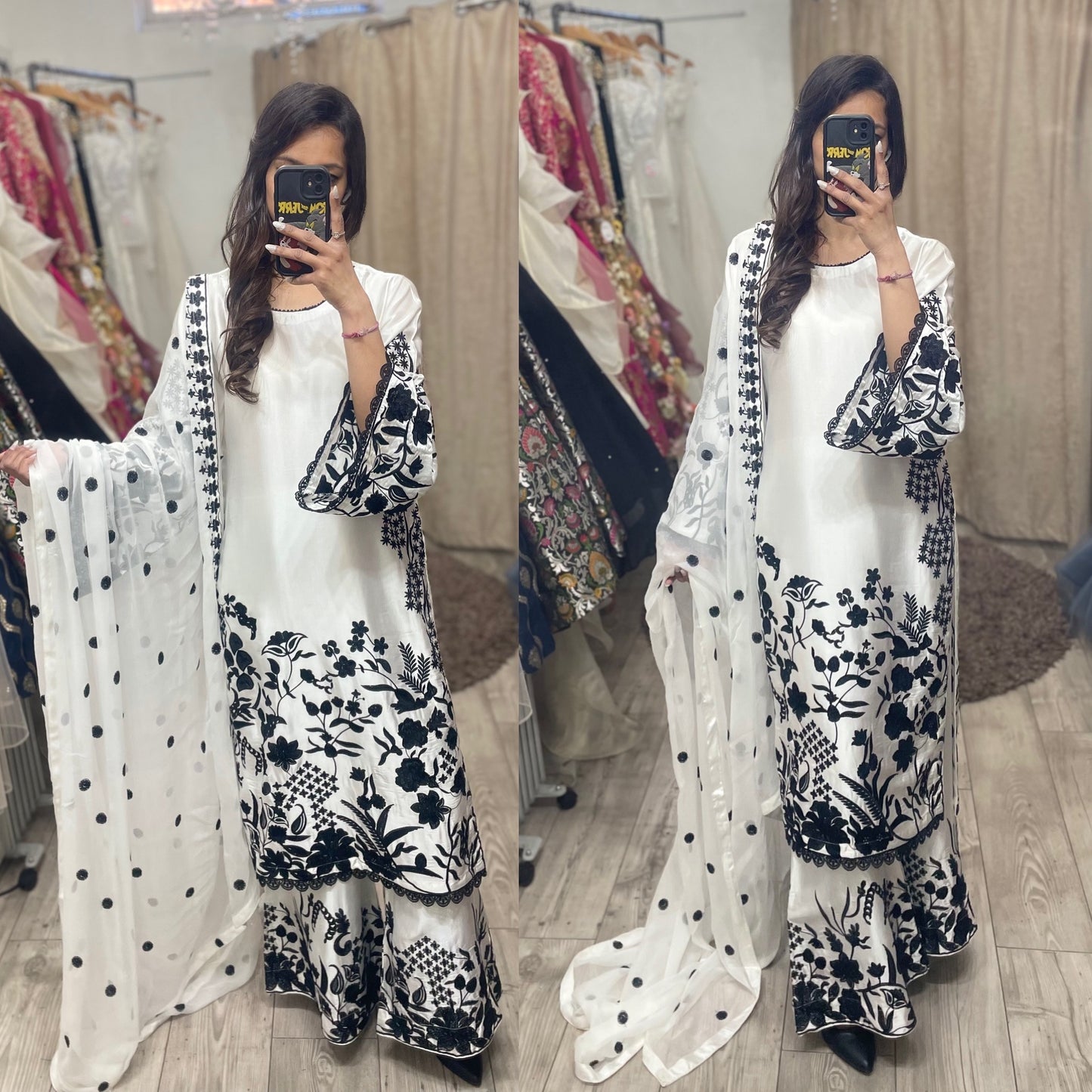 Silk Embroidered Suit