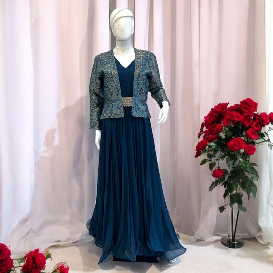 Long Gown Style Dress with Jacket