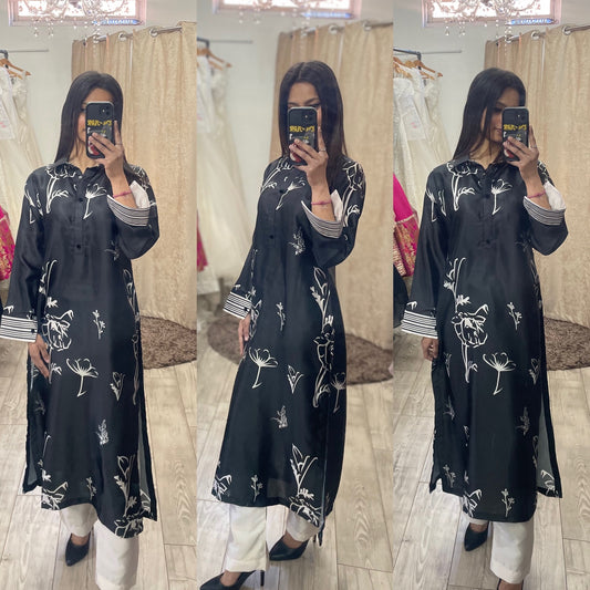 Satin Kurta With Trouser