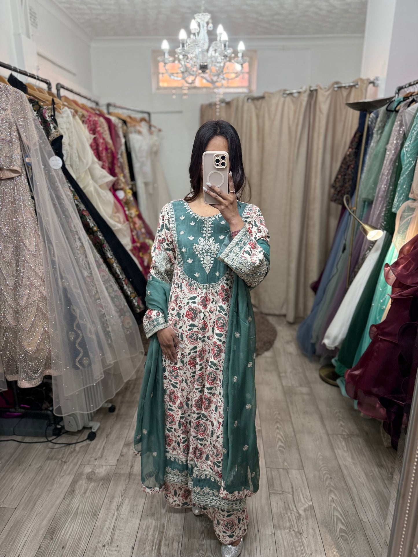 Anarkali style cotton suit