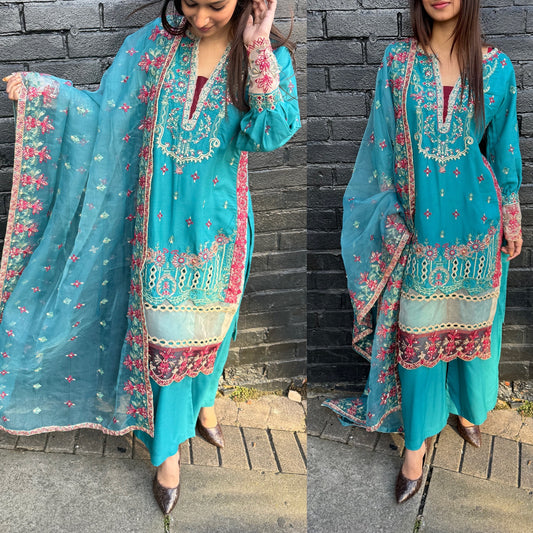 Cotton suit with Plazo