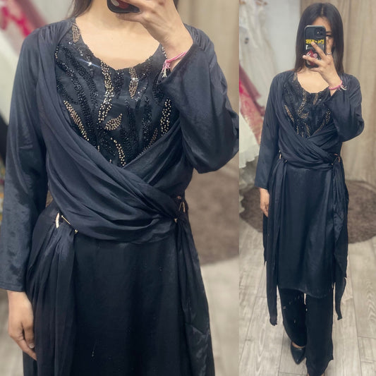 Indo-western Embroided dress with Trouser