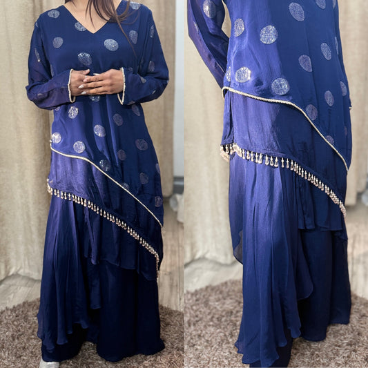 2 Piece dress with skirt Style Plazo