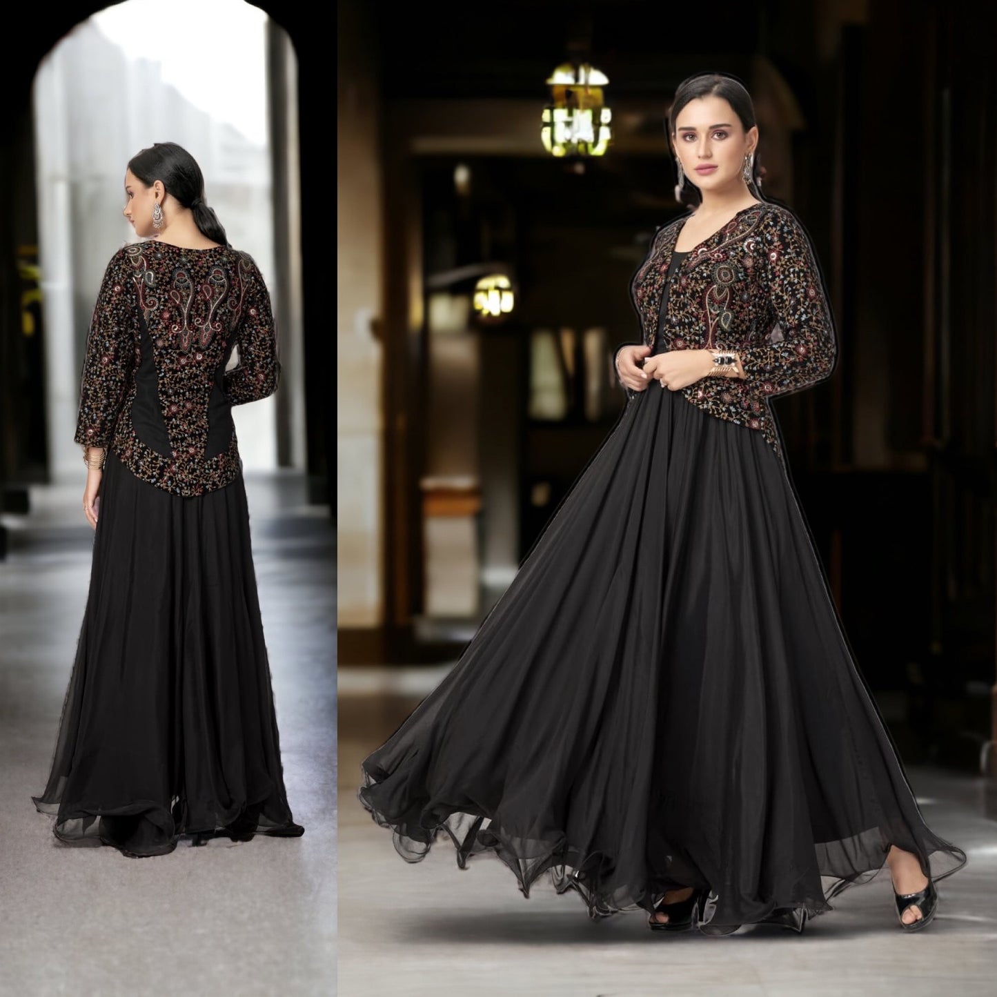 Long Dress with Short jacket (MADE TO MEASURE AVAILABLE)