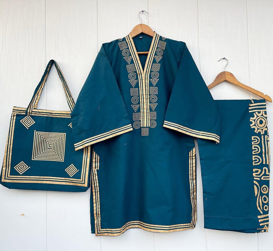 Cotton Co-ore Set with Matching Bag