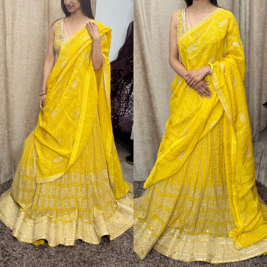 Embroided Lehnga (MADE TO MEASURE AVAILABLE)